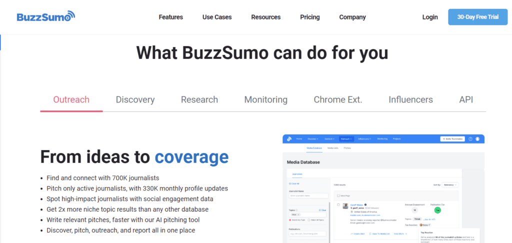 buzzsumo homepage
